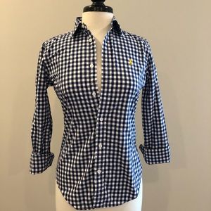 Ralph Lauren Blue gingham button down shirt